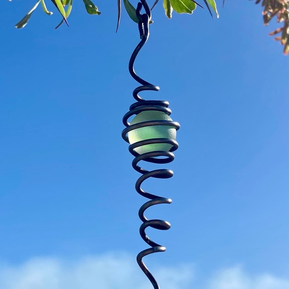 Artisan Glass Marble Spiral Ornament - Picture 2 of 4